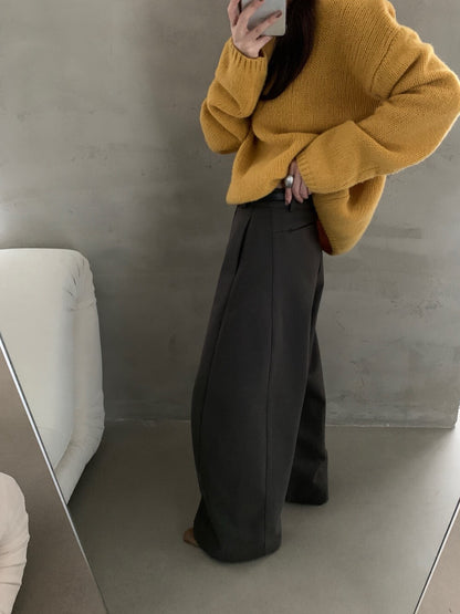 // 今季必入質感加絨彎刀褲(連腰帶)