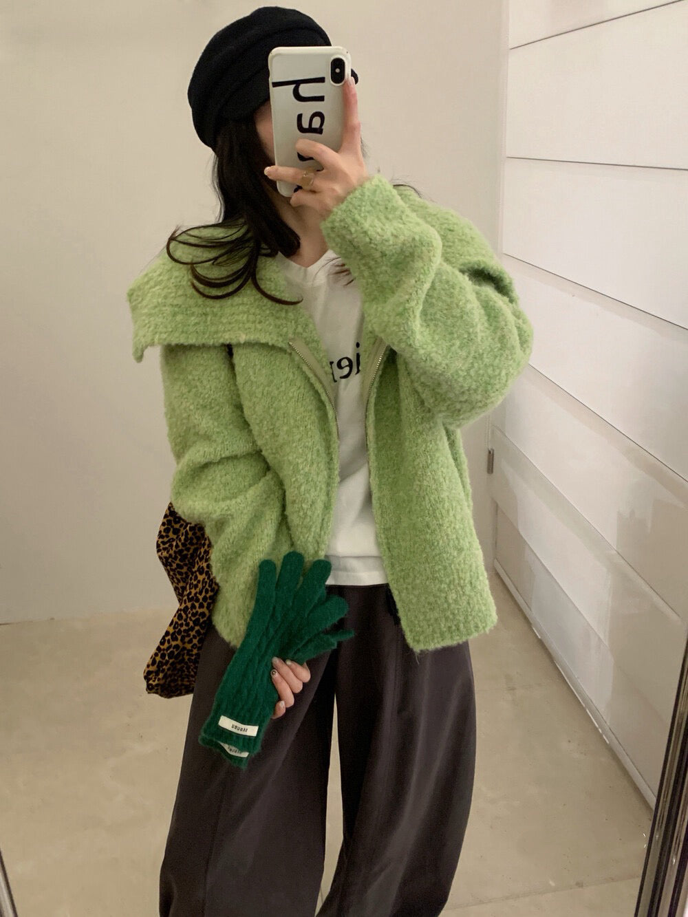 // 10%羊毛圈圈絨大翻領CD