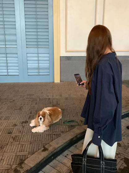 // 暗扣打褶設計側廓型鬆弛感簡約SH