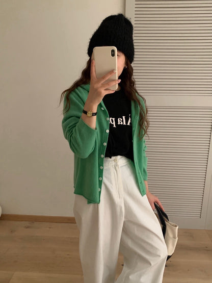 // 100%wool一體無縫連帽開胸NT