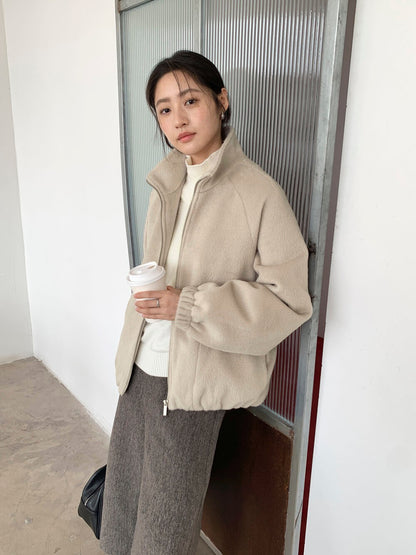 // 休閒風絨毛感夾棉外套