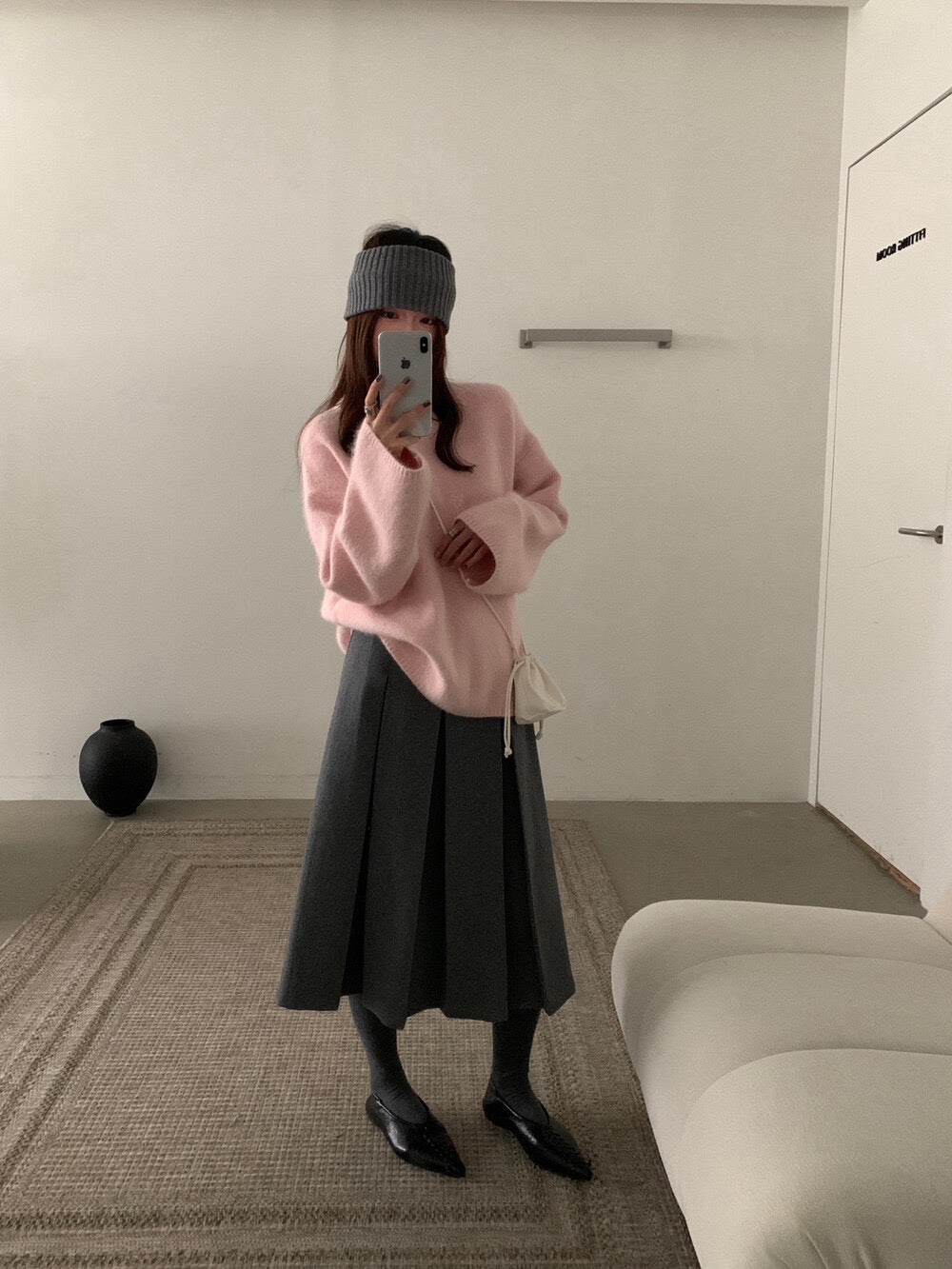 // 色系超美30%兔毛毛茸感軟糯親膚圓領毛衣