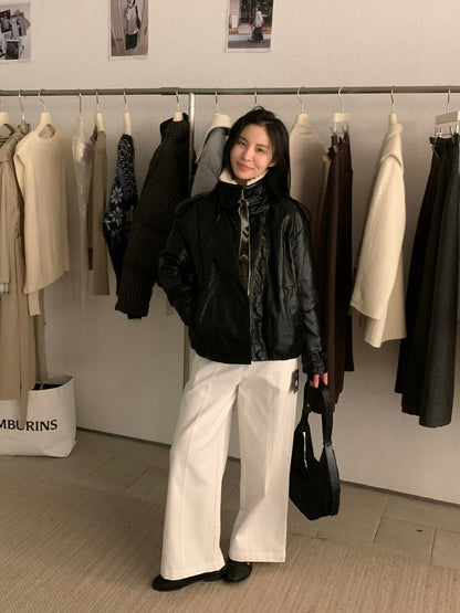 // 褲型超美中線設計直筒褲