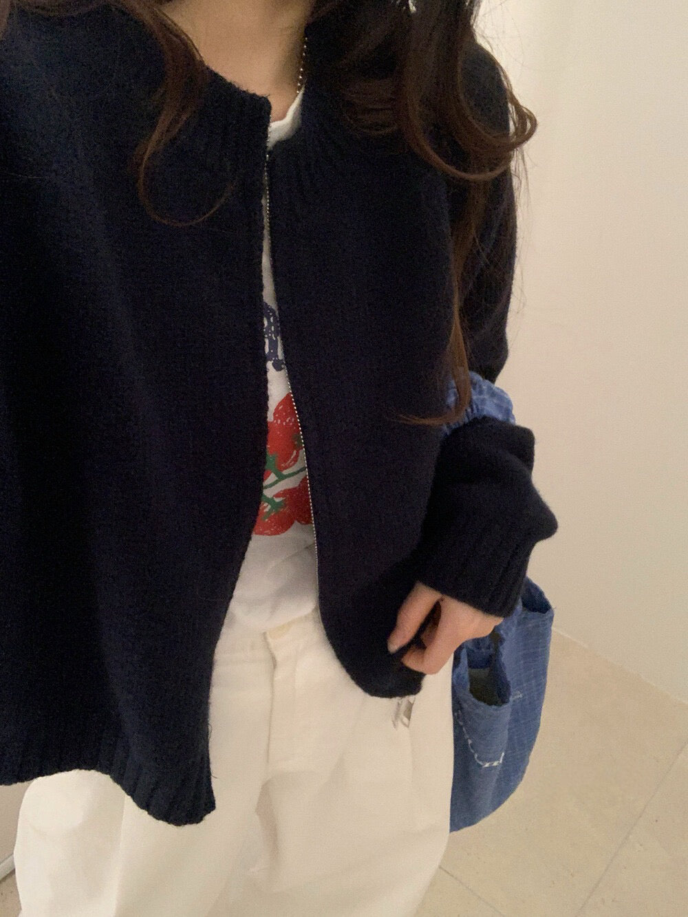 // 檔口爆款10色落肩拉鍊圓領CD