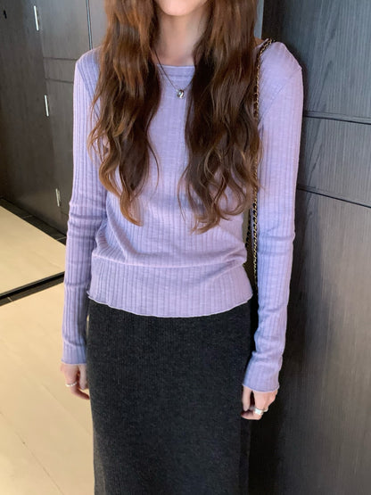 (部分現貨) // 直坑紋小設計U背TEE