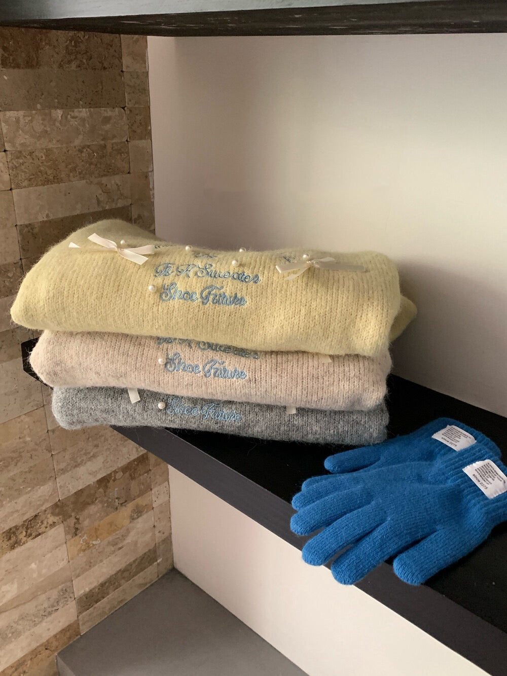 // 超美蝴蝶結絲帶加刺繡字NT