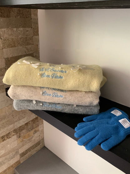 // 超美蝴蝶結絲帶加刺繡字NT