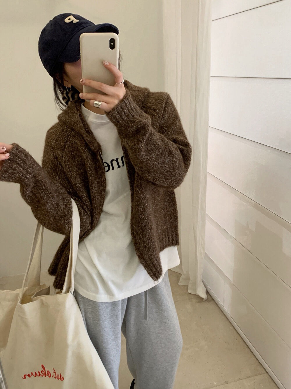 // 8%wool花線上下拉鍊連帽CD