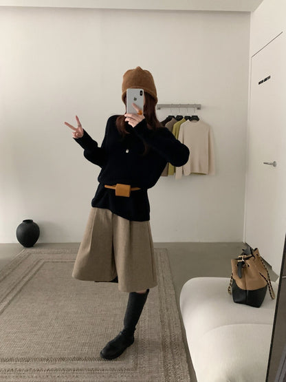 // 100%羊毛軟糯親膚半領坑紋NT