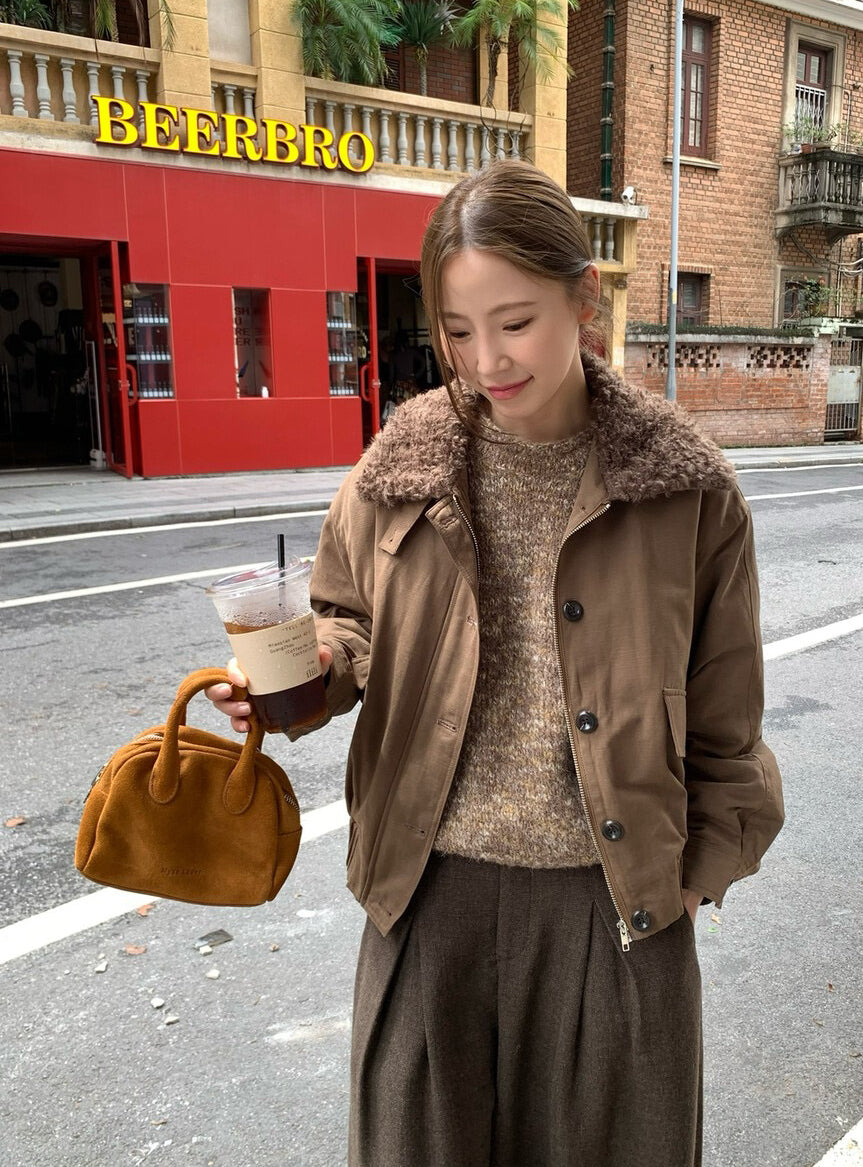 // 帥帥毛毛領夾棉飛行外套