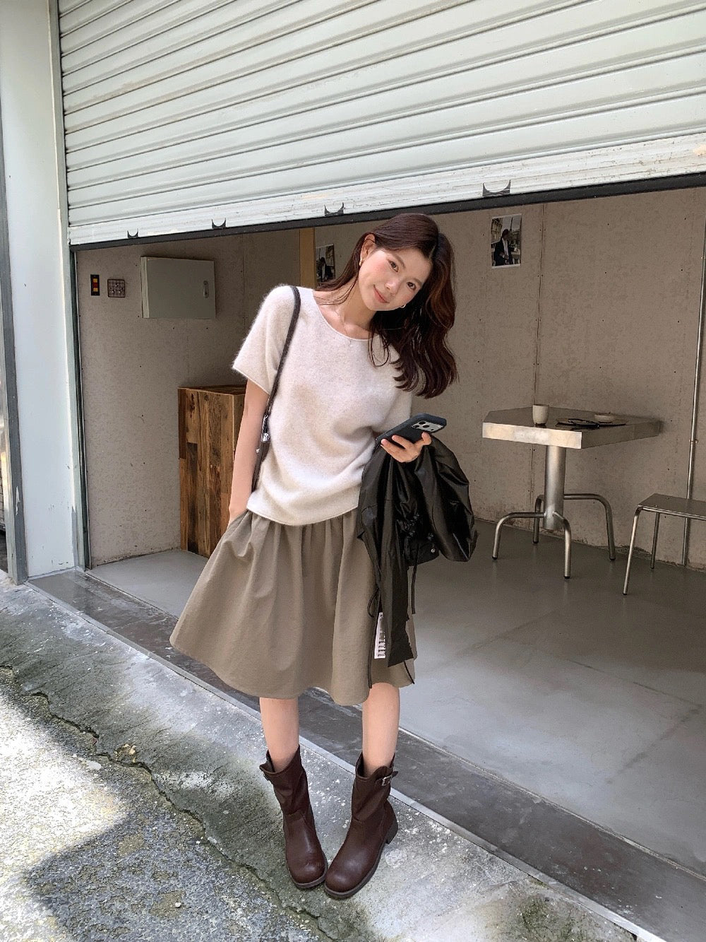B50 / 必入！顏色極美薄款羊毛拉絨短袖針織上衣(95%wool+5%cashmere)