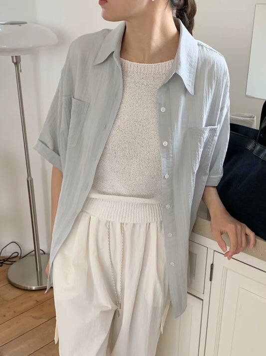 // silky質感口袋寬鬆短袖SH