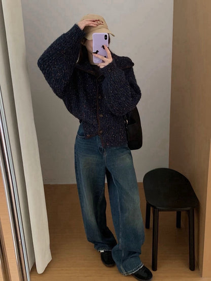 // 30%綿羊毛彩點包邊翻領CD