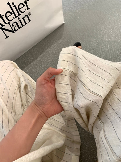 // 親膚直間紋垂感全長褲