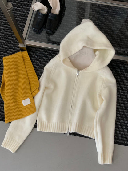 // 鬆弛氛圍感慵懶連帽雙拉鍊冷外套