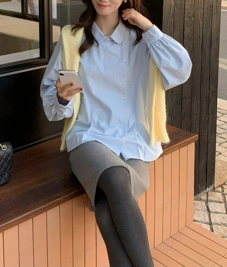 B306 / 圓翻領側排扣挺版恤衫