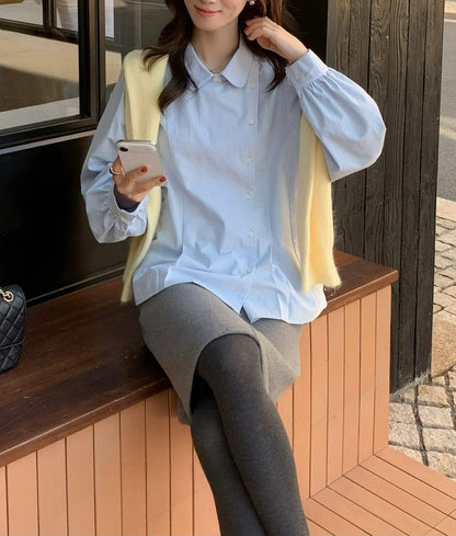 B306 / 圓翻領側排扣挺版恤衫