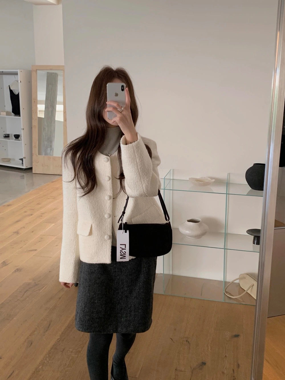 J62 / 高質羊毛圓領包扣tweed外套(50%羊毛)